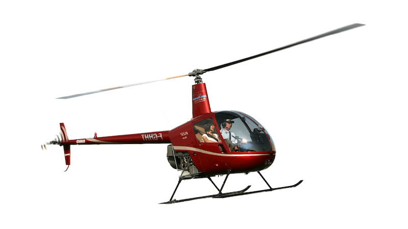 vrtulník Robinson 22 letiště Sazená